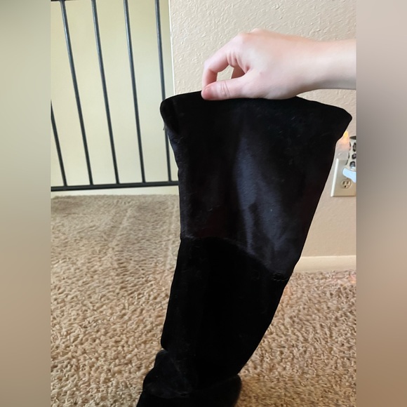 Suede zip up thigh high boots - Picture 8 of 10